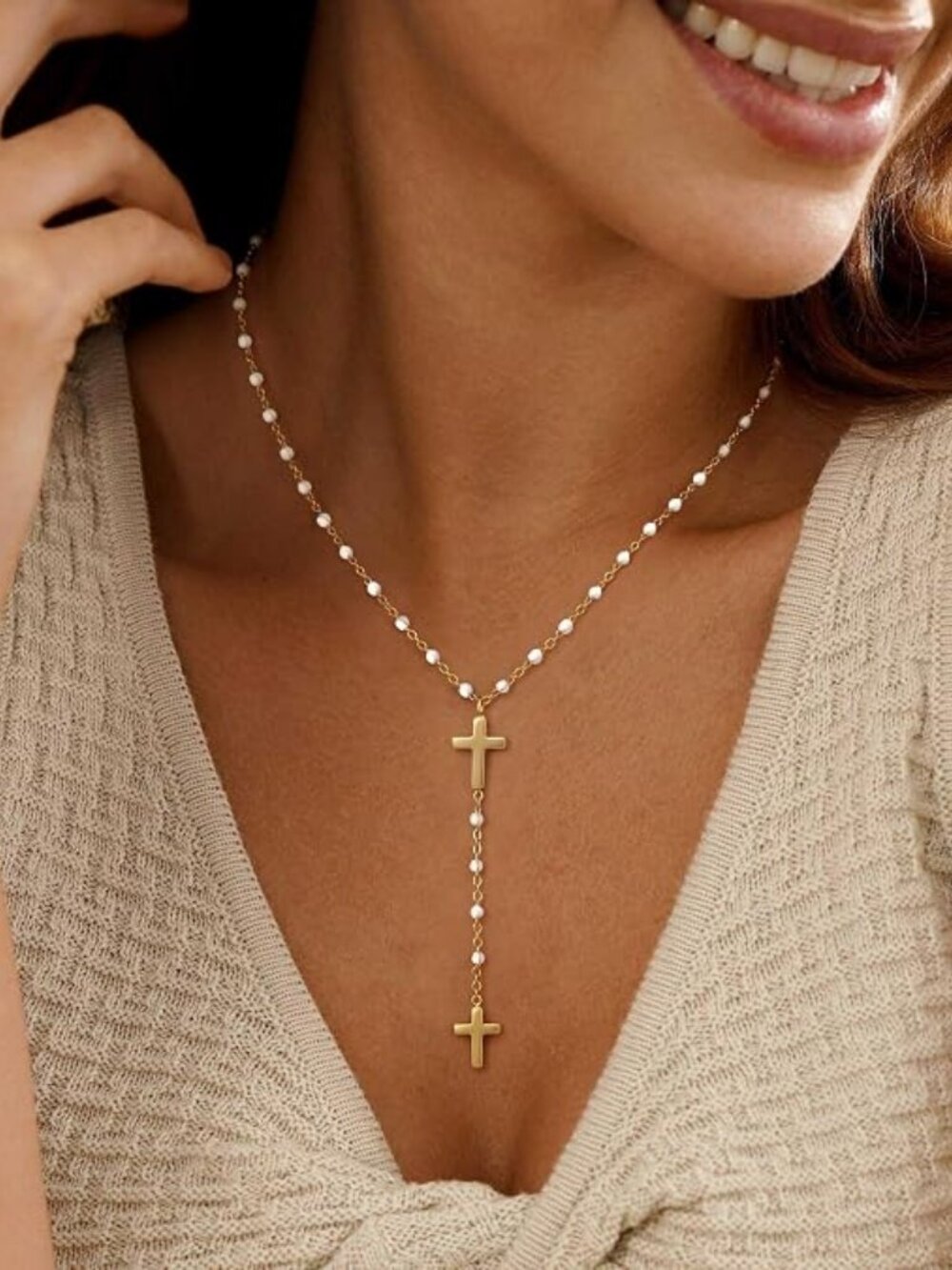 Gold Necklace for Women, Dainty Long Necklace 14k Gold Plated